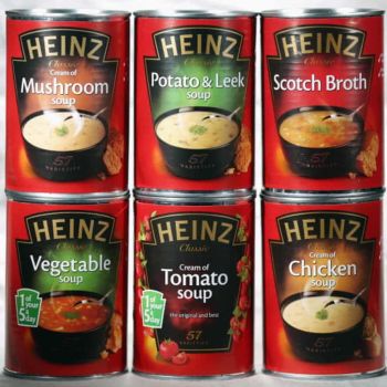 Assorted tins of soup (2 tins)